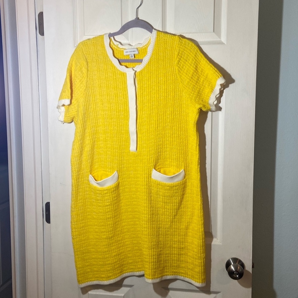 Free Assembly Yellow/White Cotton Dress